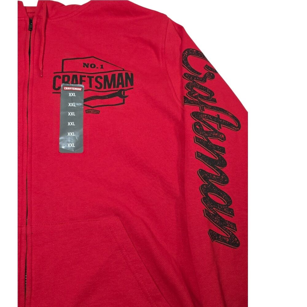 ​Craftsman Mens XXL Red Full Zip Hoodie Sweatshirt NWT 2XL Workwear Cotton Poly